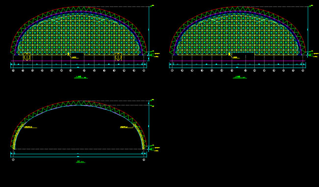 开封跨度110米，拱高35_7米煤棚网架